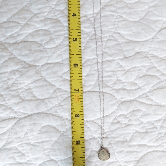 Vtg Sterling Silver Mary Religious Medallion Necklace NEVER WORN NOS Felice w/Bx - Picture 13 of 16